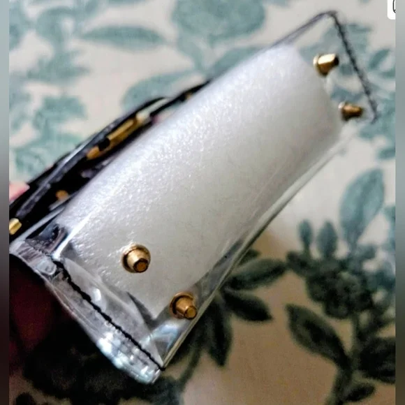 NWoT 👜 TINY PURSE Bag Charm 👜Black Vegan Leather & Clear PVC 🎁 Adorable Gift - Picture 6 of 6